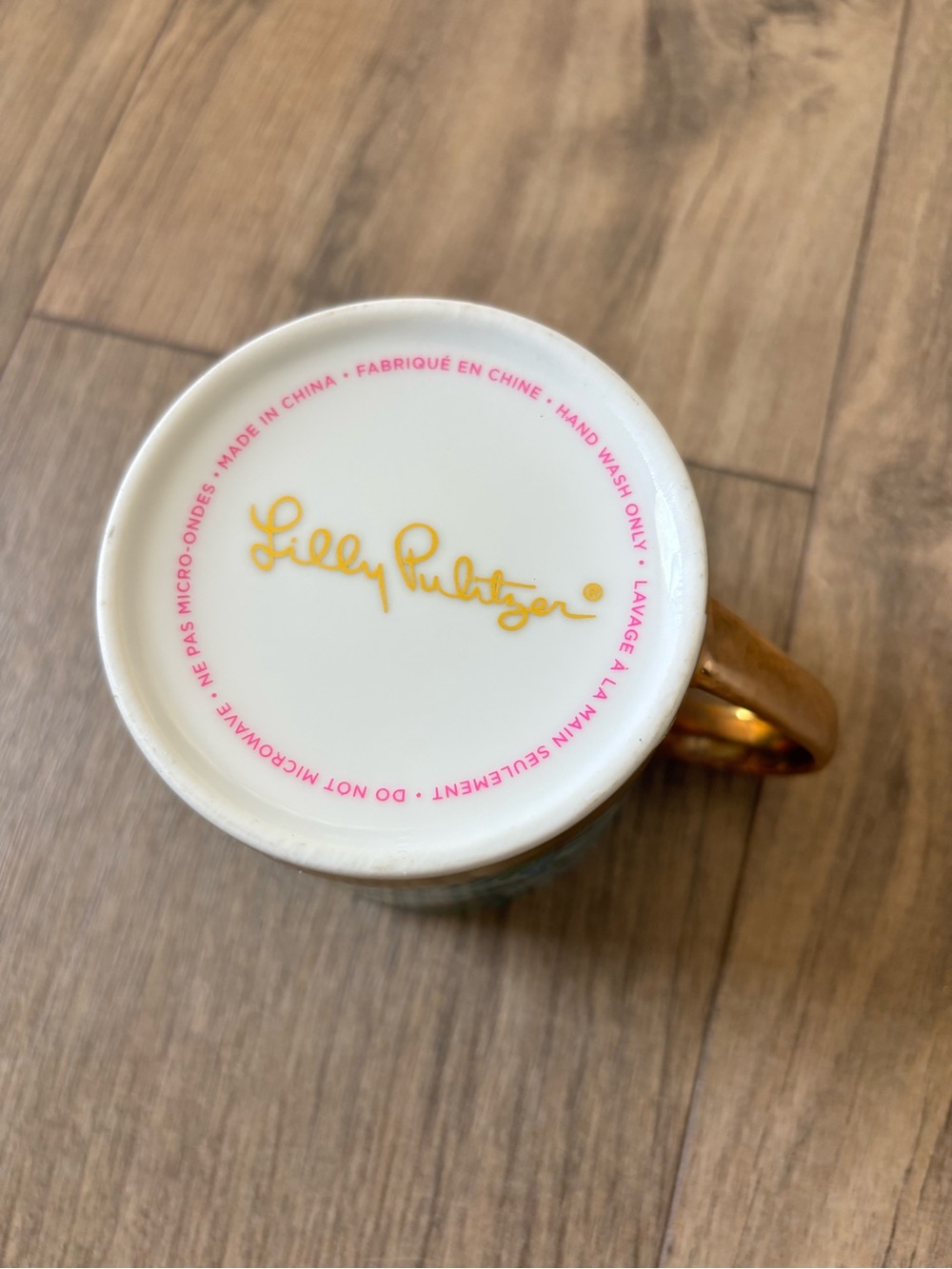 Lilly Pulitzer “Barking Up the Palm Tree” Mug with Gold Handle - Picture 7 of 7
